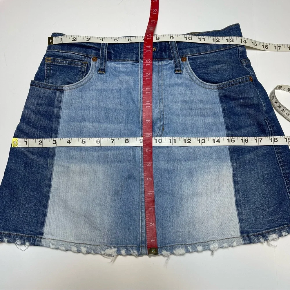 Madewell Pieced McCarren A-Line Denim 2 Tone Skirt Size 27